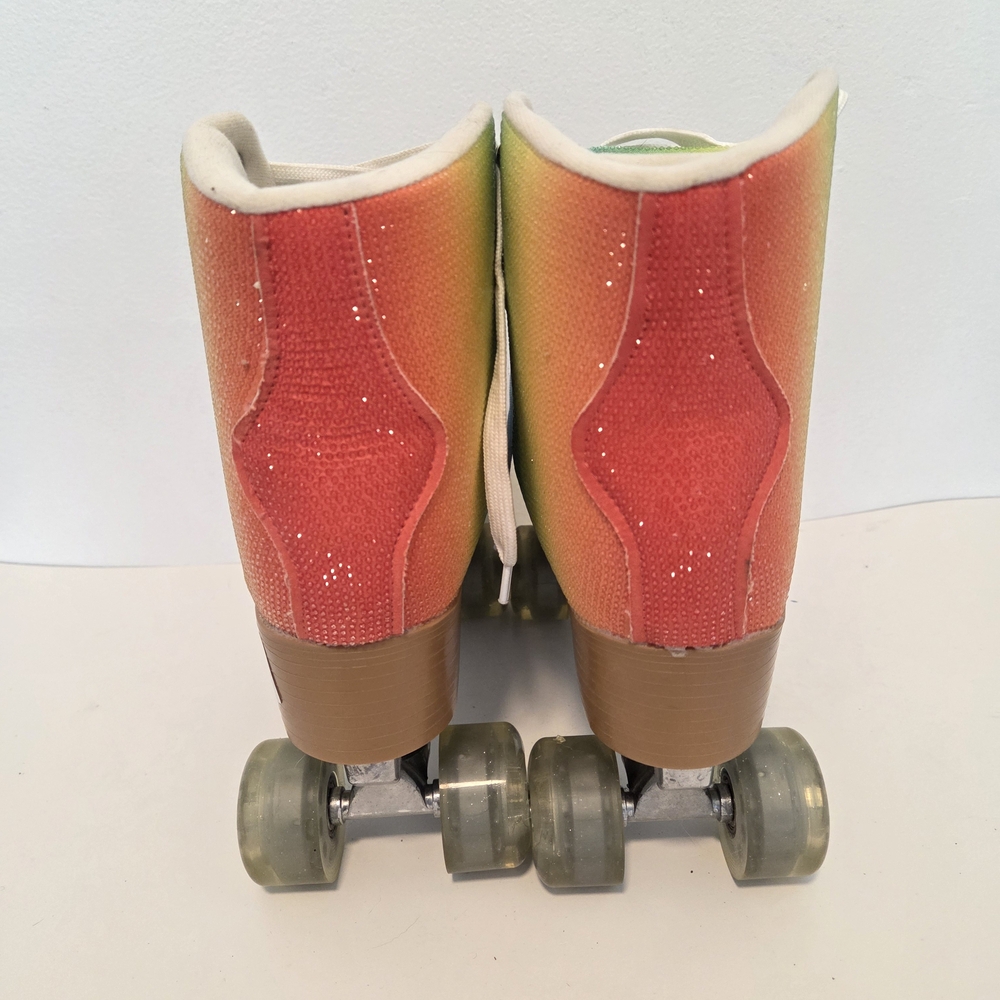 Cosmic Rainbow Pride Disco Retro Skates MultiColor Rhinestone Roller Skate sz13 - Picture 5 of 16